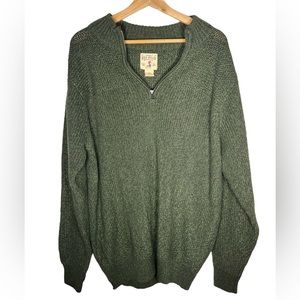 Red Head Brand Co Men's Green
Cotton Blend 1/4 Zip Sweater Pullover